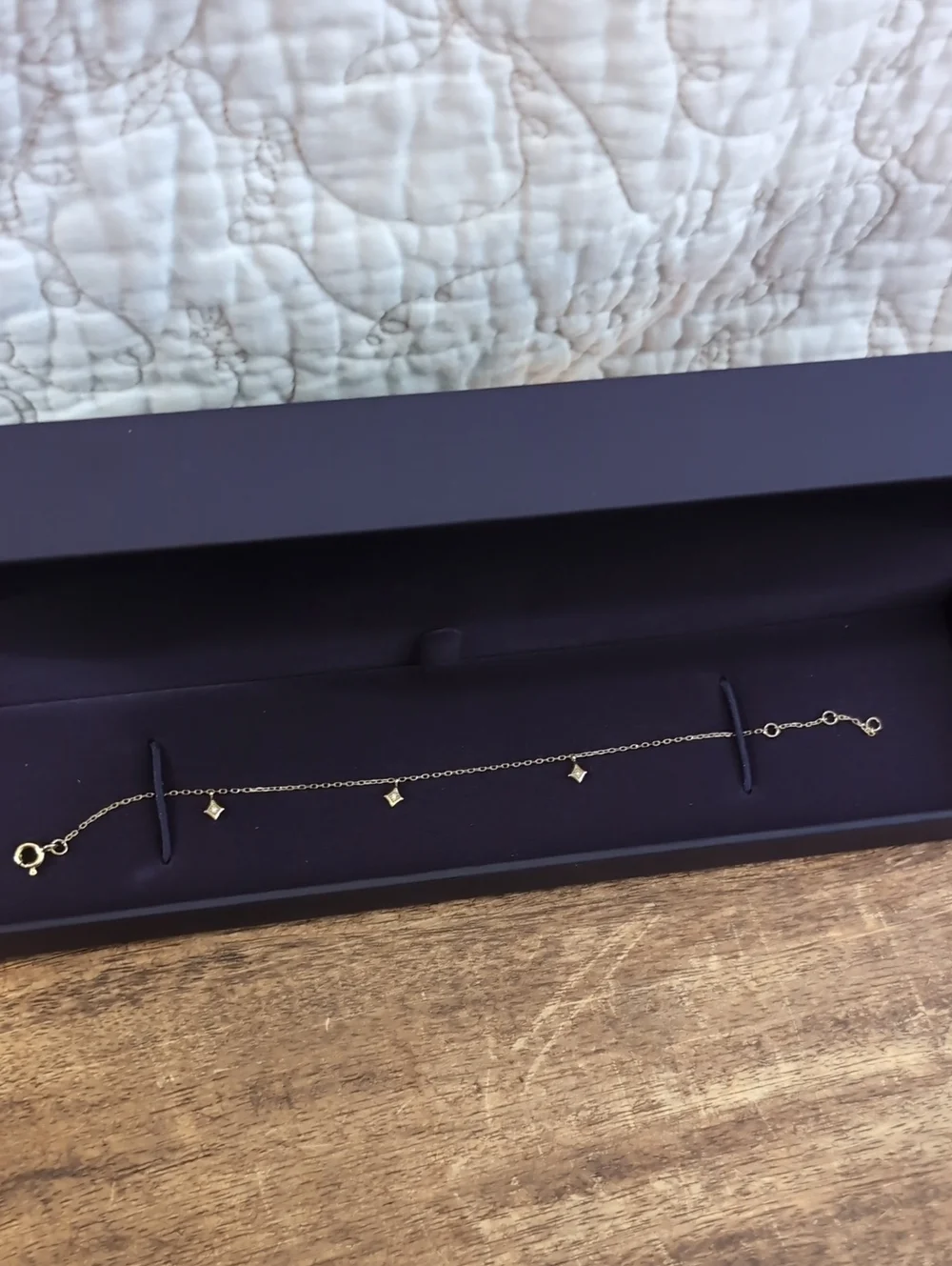 Lab-Grown Diamond-Accent Rhombus Dangle Station Bracelet